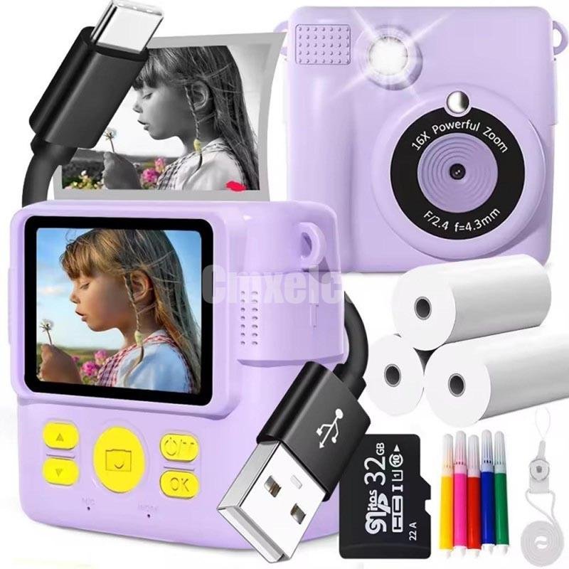 Purple kids camera toys