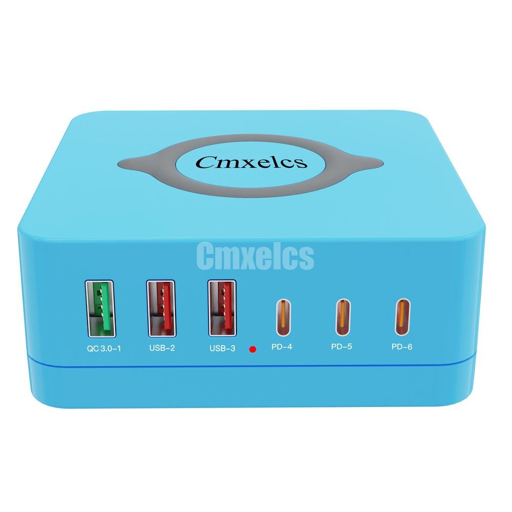 Cmxelcs 7 in 1 Wireless Charging USB Wall Charger, Multifunction Type-C Desktop Power Adapter - Image 5