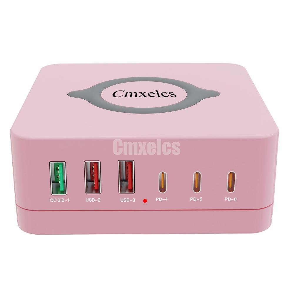 Cmxelcs 7 in 1 Wireless Charging USB Wall Charger, Multifunction Type-C Desktop Power Adapter - Image 4