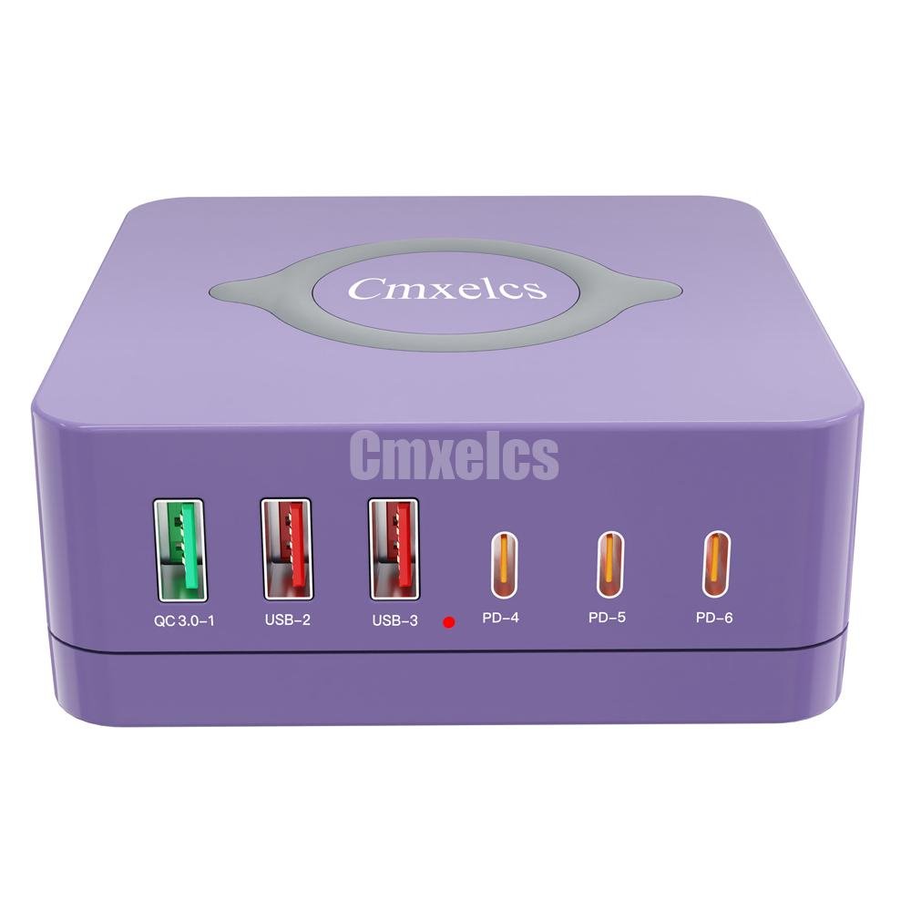 Cmxelcs 7 in 1 Wireless Charging USB Wall Charger, Multifunction Type-C Desktop Power Adapter - Image 3