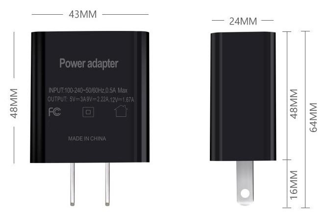 size of power adapter