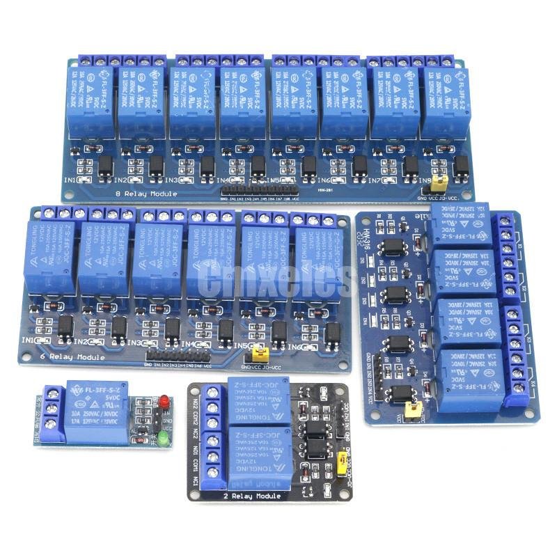 1 2 4 6 8 Channel 5V 12V 24V Relay Module with Optocoupler Isolation