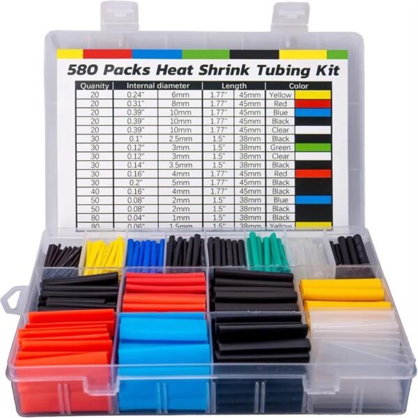580 Pieces Pack Heat Shrink Tubing Kit