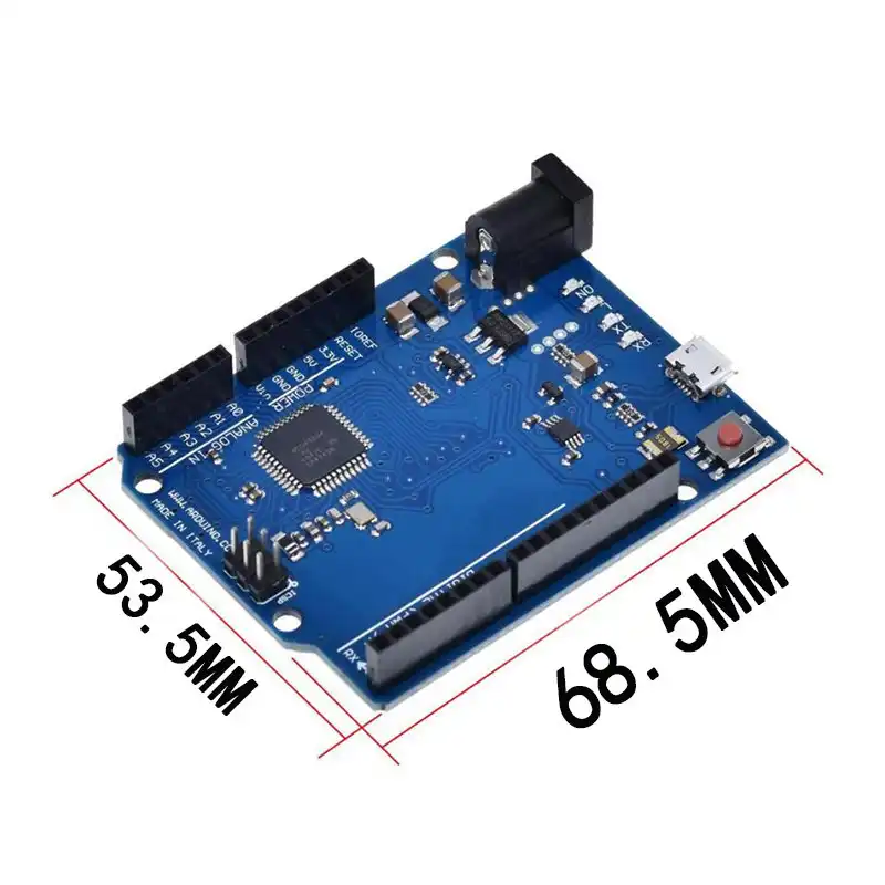 Size of leonardo r3 development board