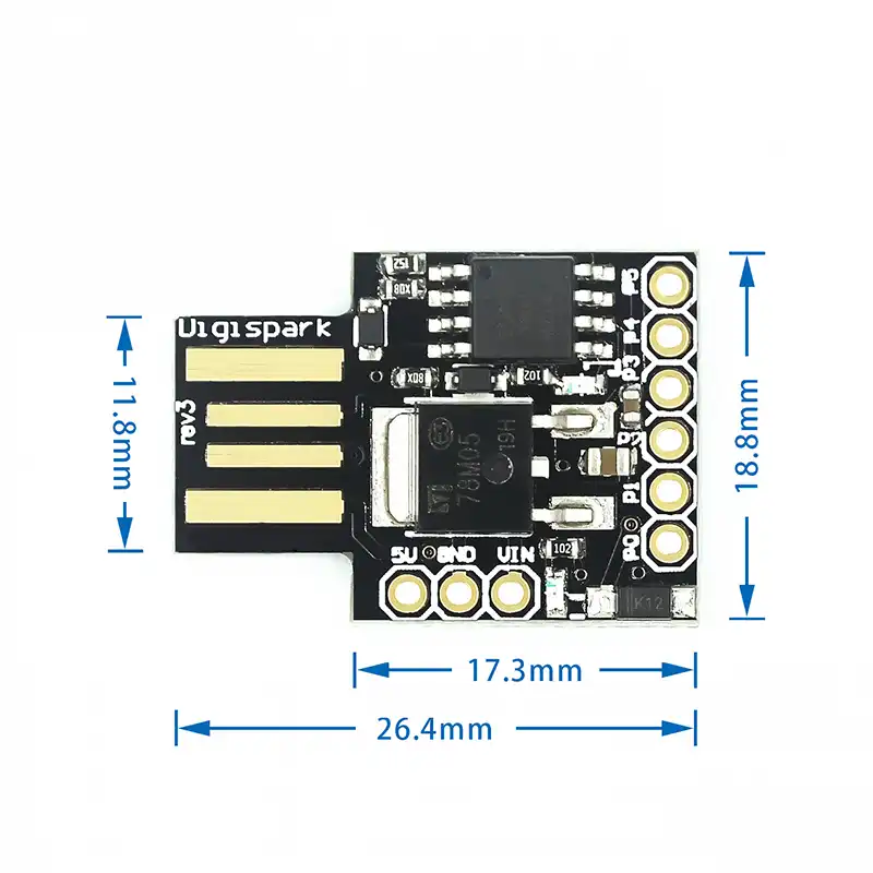Size of Chengsuchuang Attiny85 Mini Development Board, Digispark Micro Dev Board
