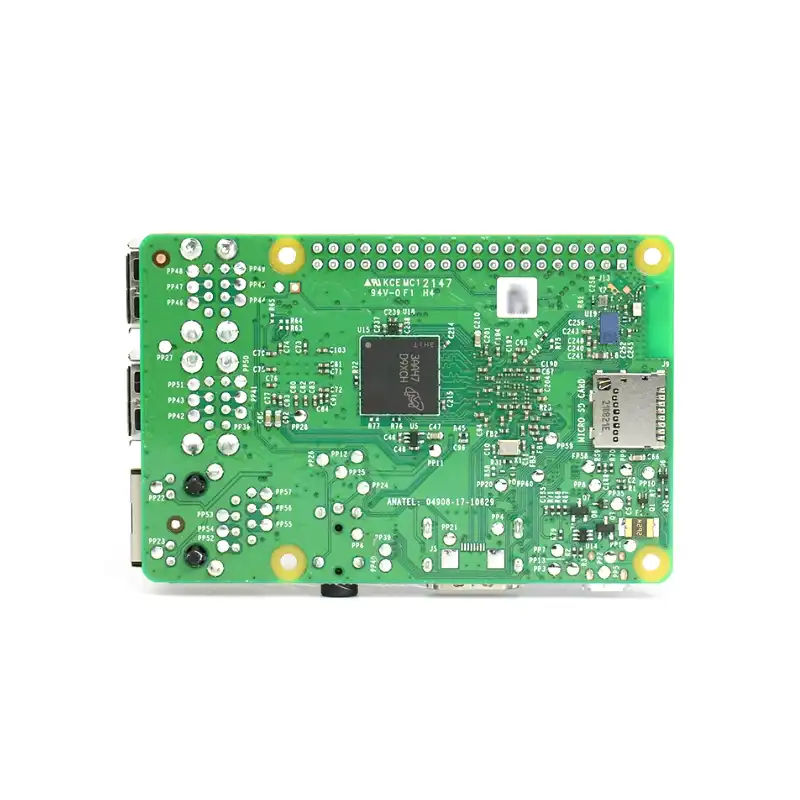 back side of rpi 3b mini pc computer board