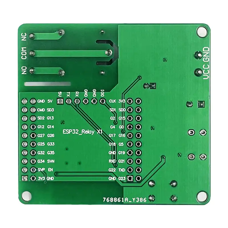 Back Side PCB of this ESP32 with Relay Module