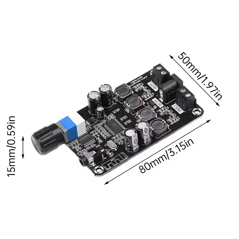 Size of TPA3118D2 High-power Adjustable Audio Power Amplifier Board