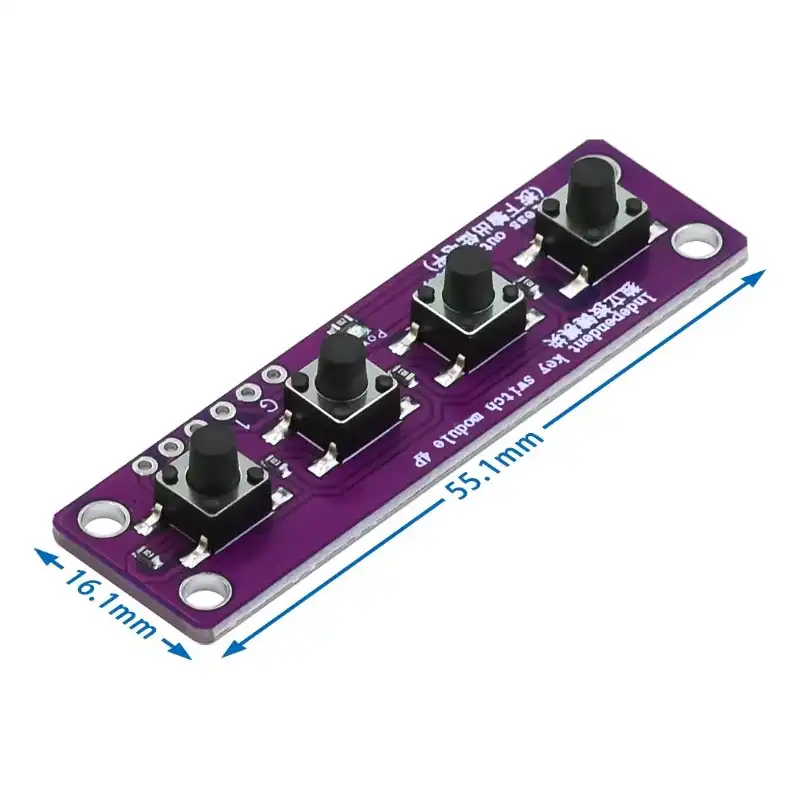 PCB Size of Tactile Switch 4 Button Module Stem Education