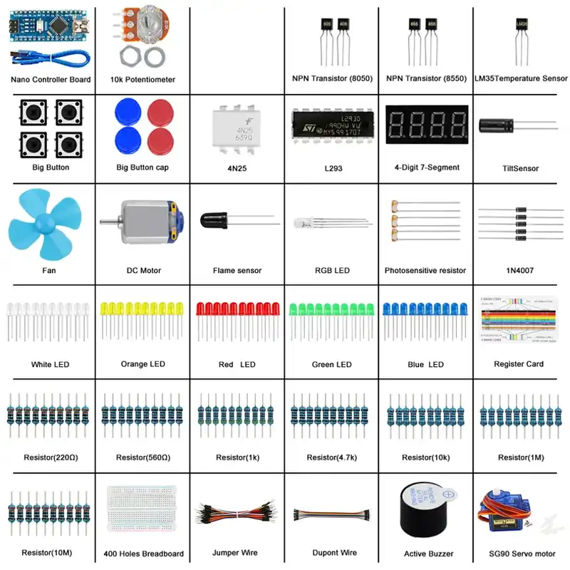Electronic Components List of arduino nano kits